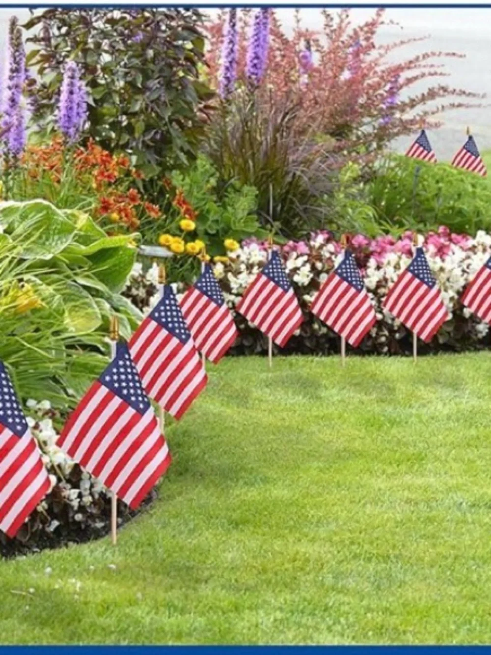 US Flag Handheld Stick Small 4x6 inch Flags - Red, White & Blue (Pack of 24)